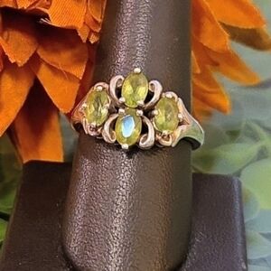 Elegant Forsterite Citrine Sterling Ring